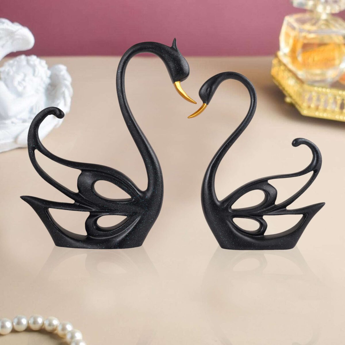 Good Luck Black Swan Home Decor Showpiece, Idols, Figurine for Home Office Decor| Gift Item