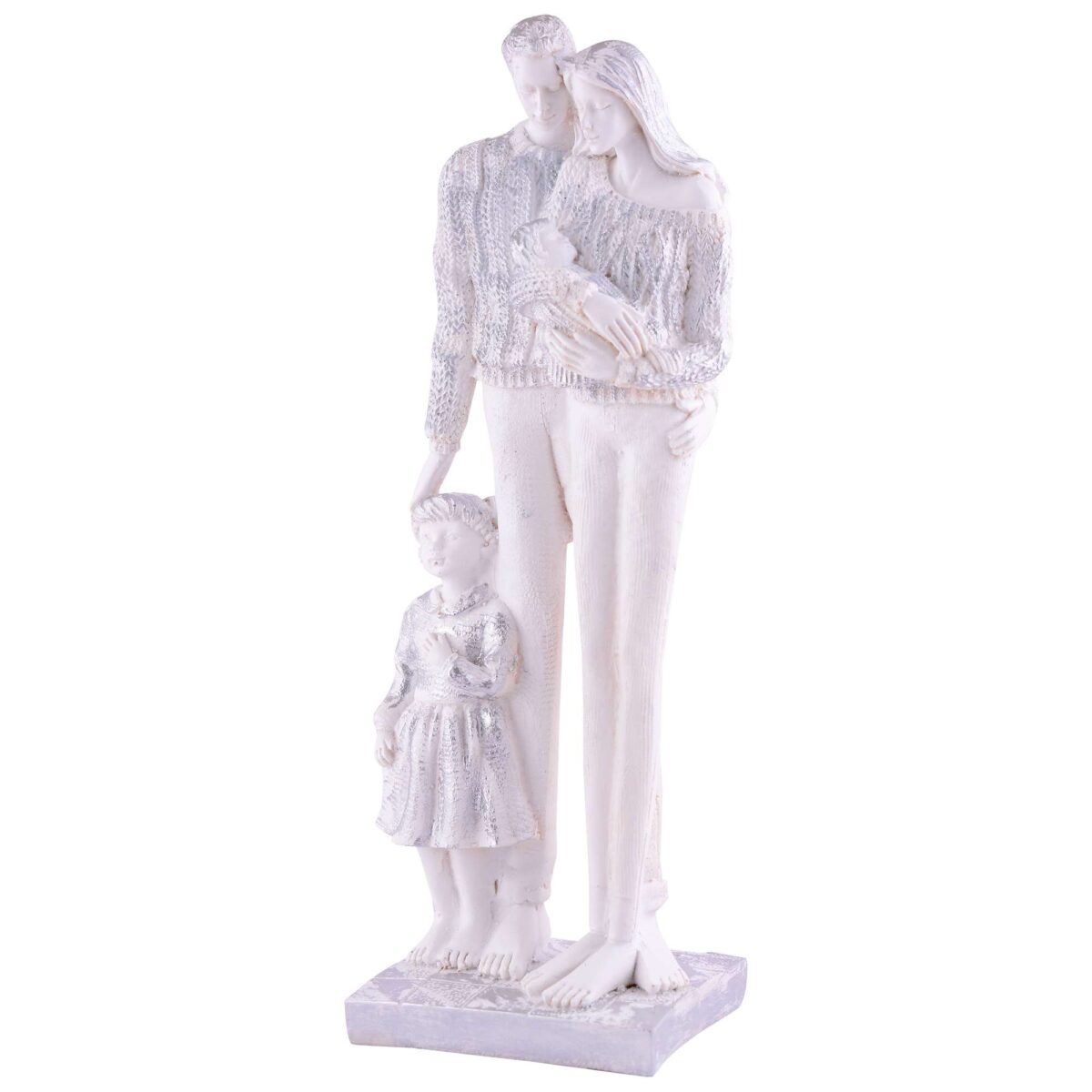 MOTHER and Father with Child girl faimily Love golden white Statue showpiece for Home Decor and Gifting - Image 2