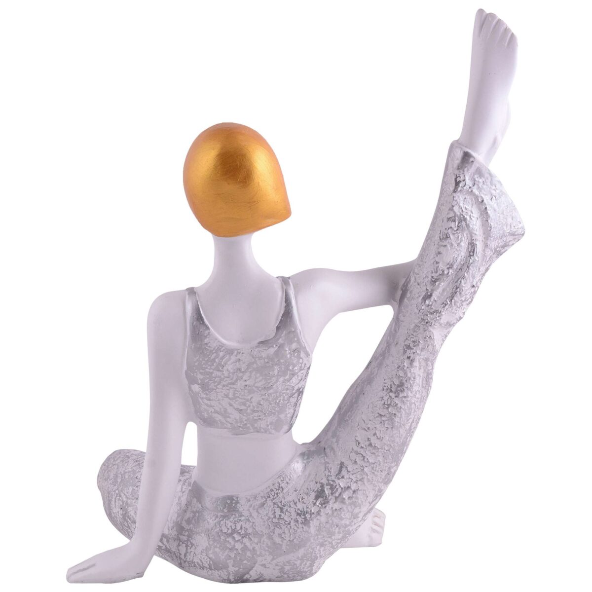 Suitable for home decor Yoga Posture Lady Statue Idol for Home Yoga Statue admirable piece of gift (silver) - Image 4