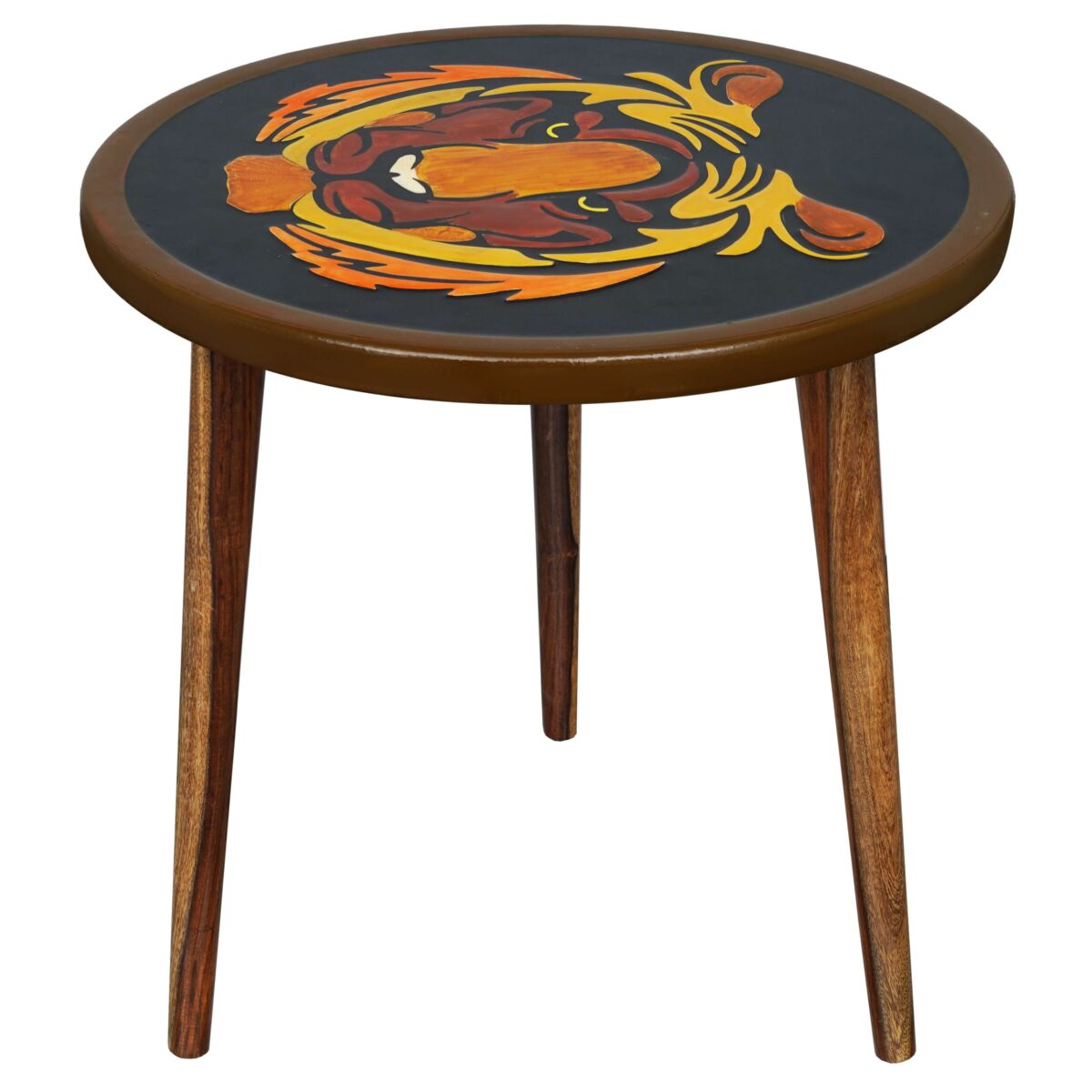 Wooden Round Side Table | Epoxy End Table | Coffee Table | Mid Century Modern Resine | Living Room Furnitur