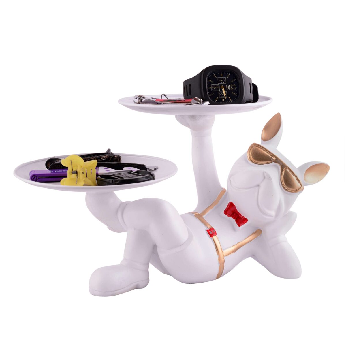 Cool Dog Showpiece with Plate for Home Dcor Item | Kitchen,Bedroom,Office,Dinning Table Decorative Item - Image 3