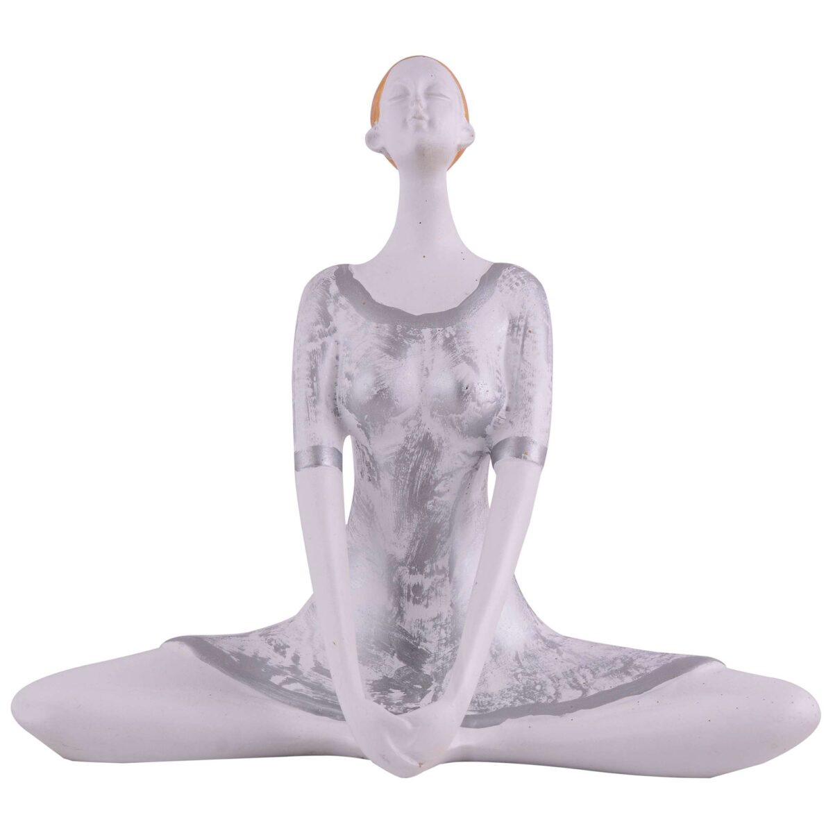 Suitable for home decor Yoga Posture Lady Statue Idol for Home Yoga Statue admirable piece of gift (silver) - Image 2