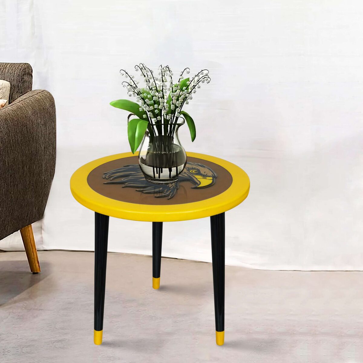 Wooden Round Side Table | Epoxy End Table | Coffee Table | Mid Century Modern Resine | Living Room Furnitur - Image 2