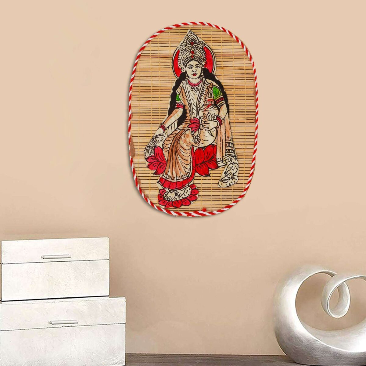 Bamboo Hand Crafted Wall Hangings Of Godess Laxmi Ji For Home Decor - Image 3