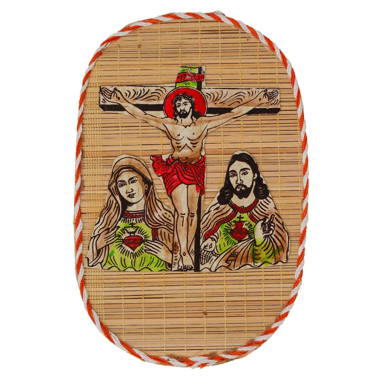 Jesus And Mother Marry Bamboo Design Hand Crafted Modern Interior Wall Hangings