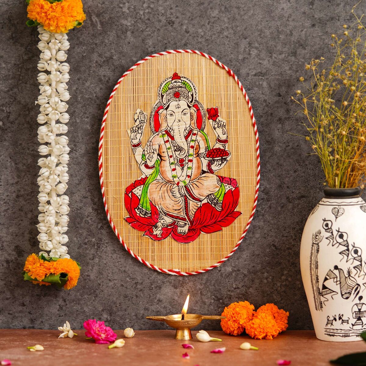 Bamboo Hand Crafted Wall Hangings Of Ganesh Ji For Home Decor | Ideal Gifts For Wedding And Festival