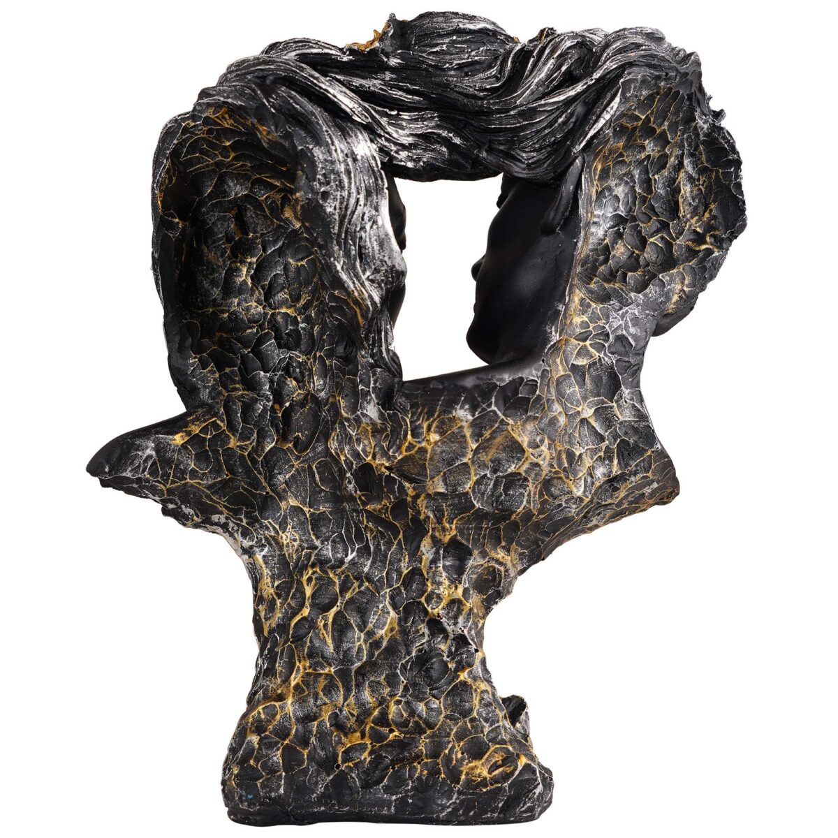 Love Couple Face Statue black and golden Showpiece for Home Decor  Valentine Day Gift | Resin Decorative Showpiece  showpiece - Image 2