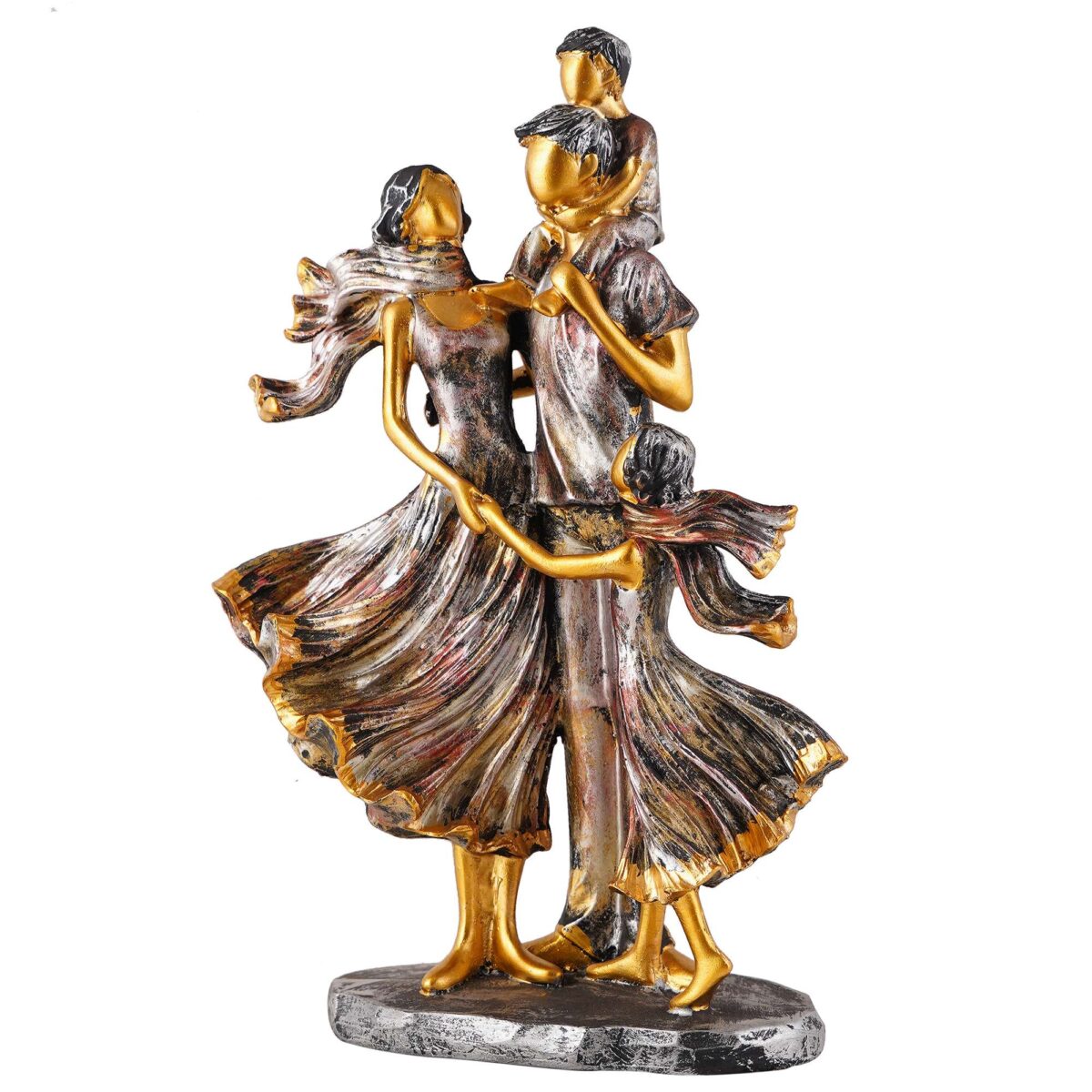 MOTHER and Father with Child complete faimily Love golden white Statue showpiece for Home Decor and Gifting - Image 2