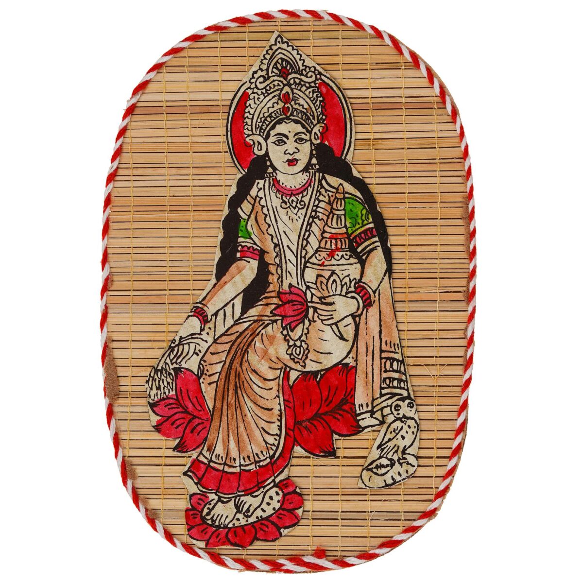 Bamboo Hand Crafted Wall Hangings Of Godess Laxmi Ji For Home Decor - Image 2